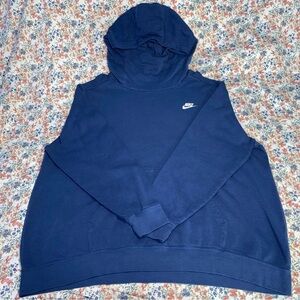 Blue Nike Fleece Funnel Neck Pullover Hoodie